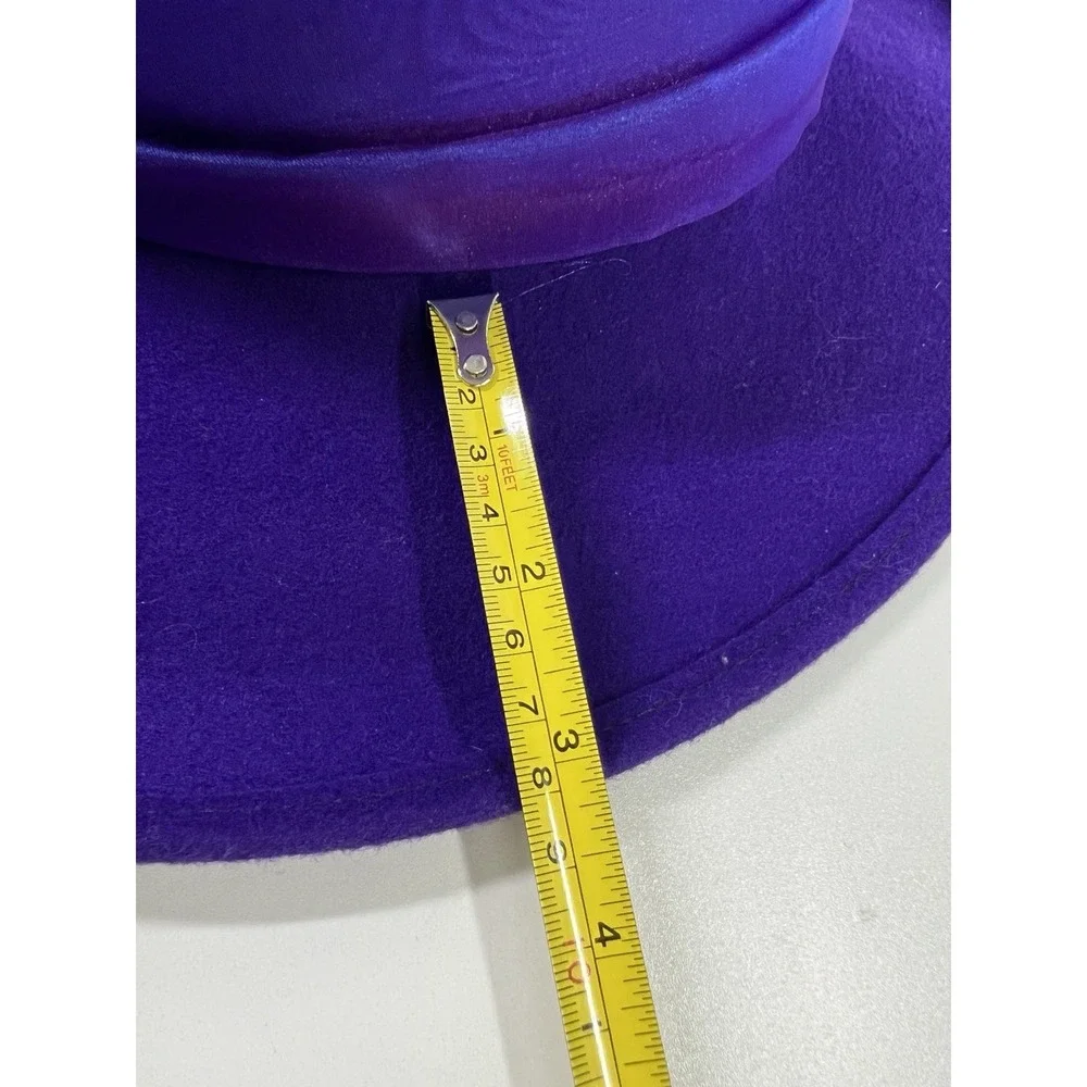 Vintage Toucan Hat Purple 100% Wool Church Made In USA Kentucky Derby NOS